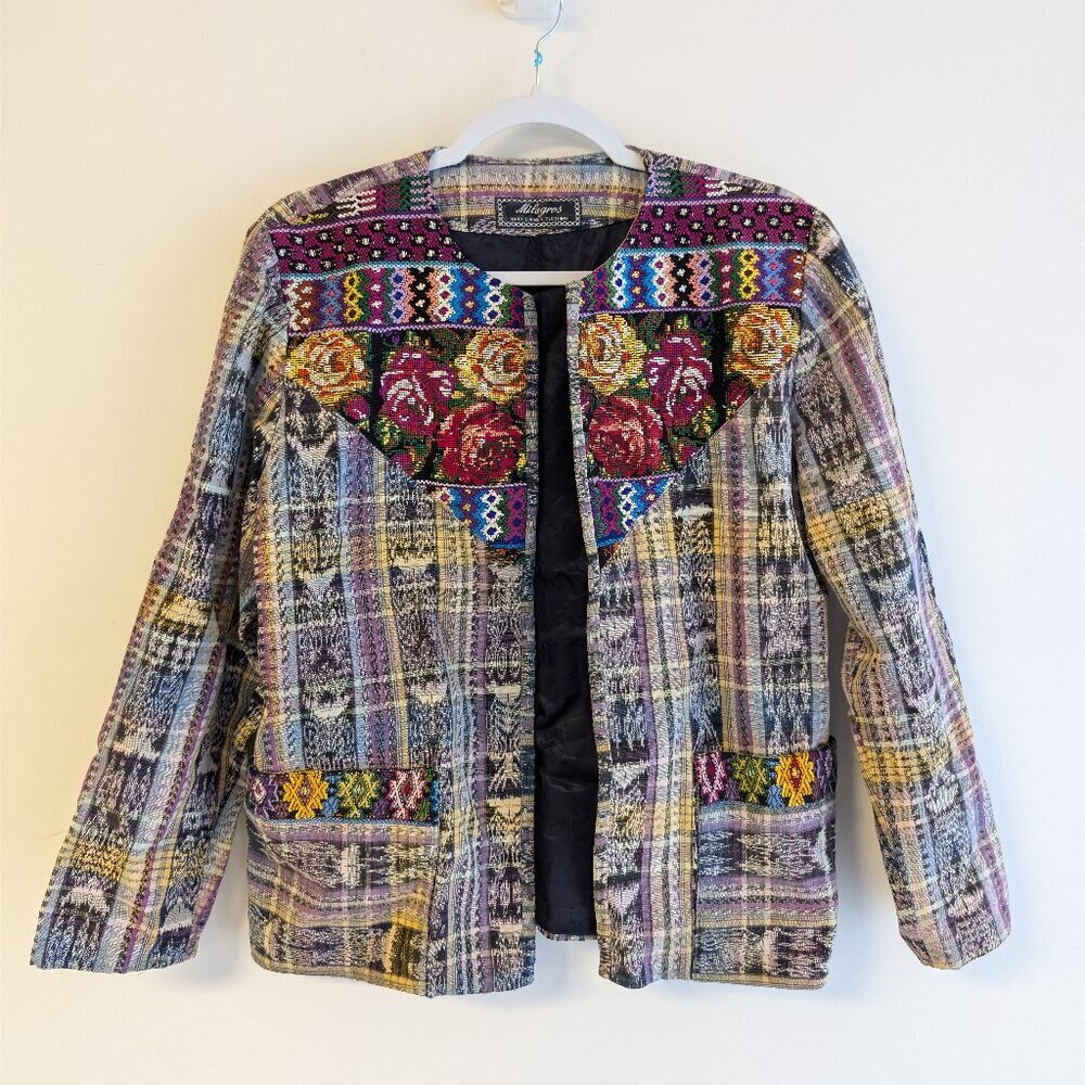 Vintage Miagros Southwestern Print Jacquard Blazer